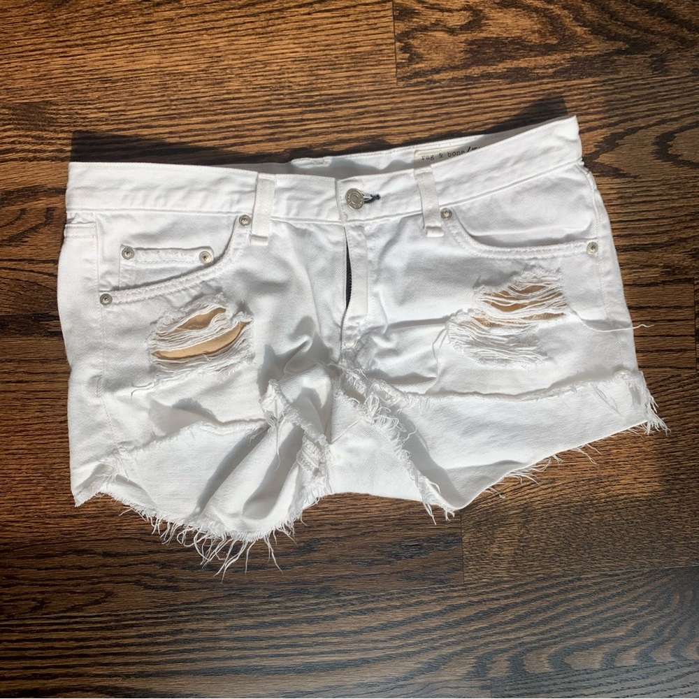 Rag & Bone white denim shorts 27